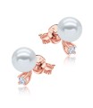 Pearl with CZ Crystal Silver Stud Earring STS-4874